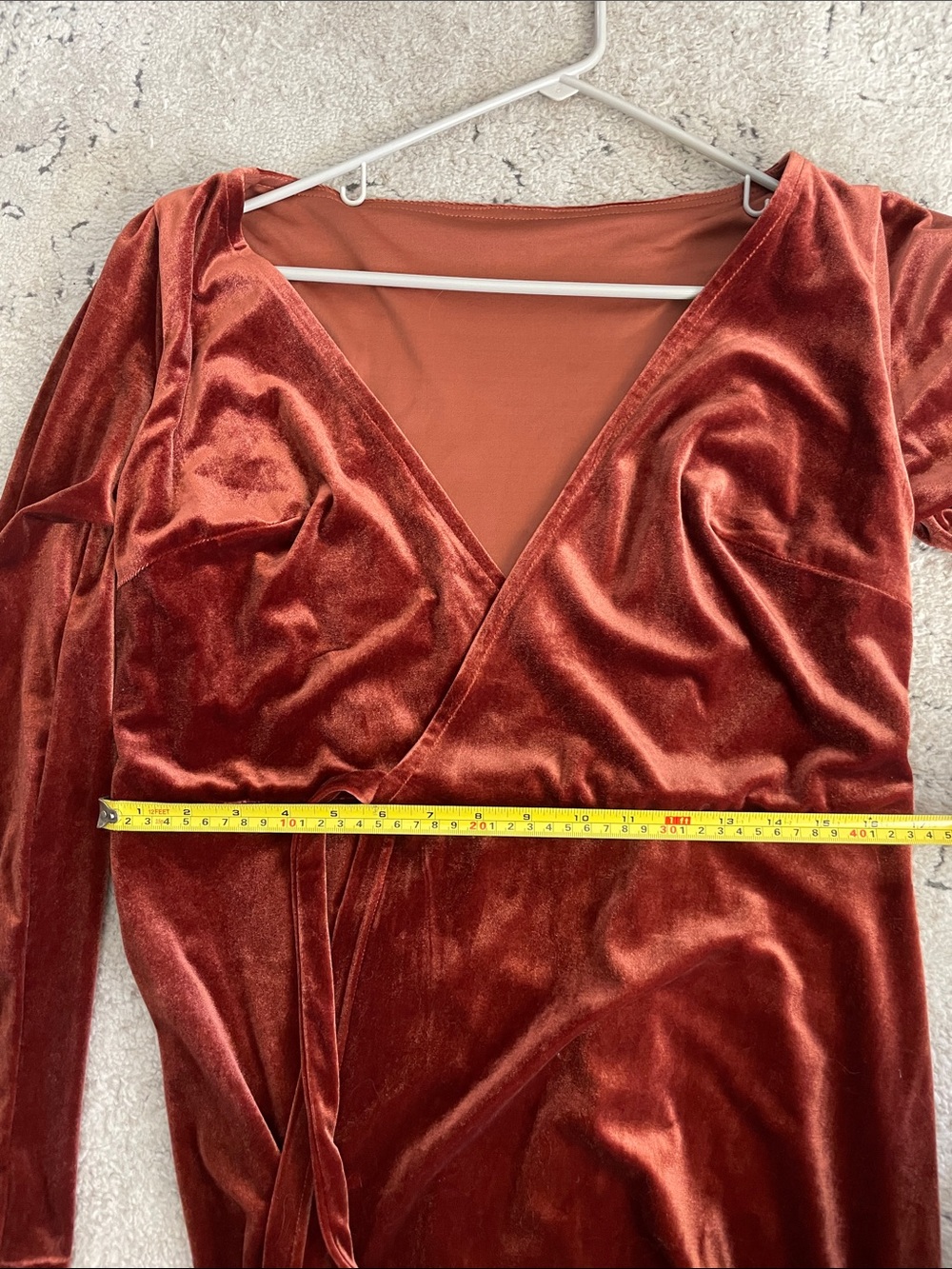 Fall Velvet Wrap dress - Picture 14 of 17